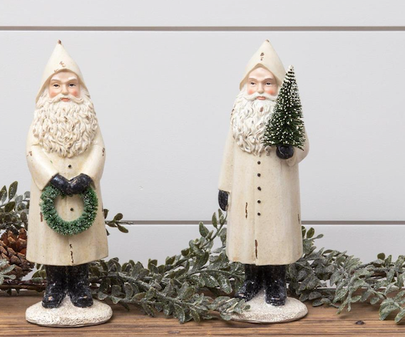 White Glitter Santa Figure