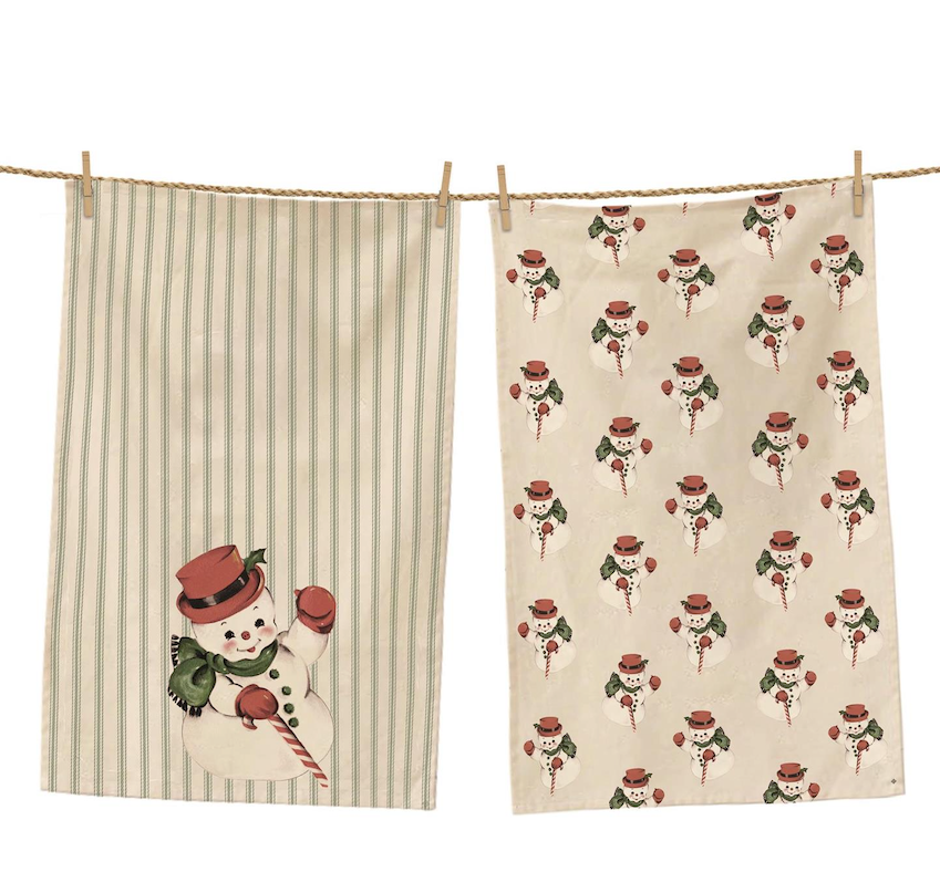 Vintage Snowman Tea Towel