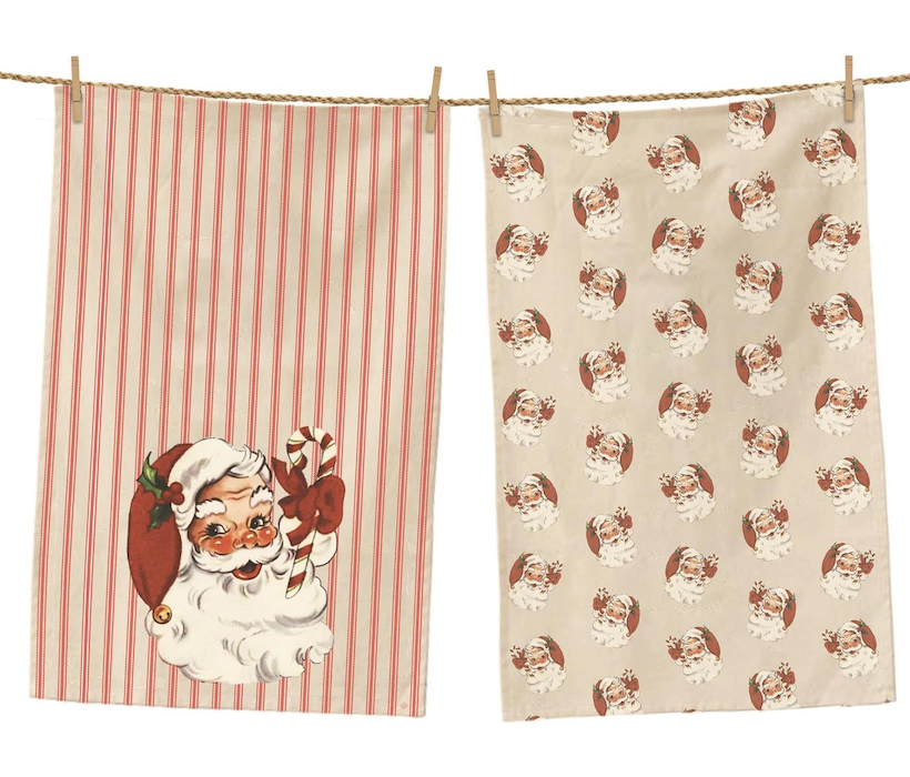 Vintage Santa Tea Towel