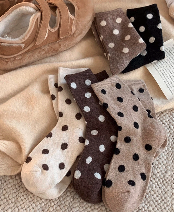 Polka Dot Wool Blend Sock