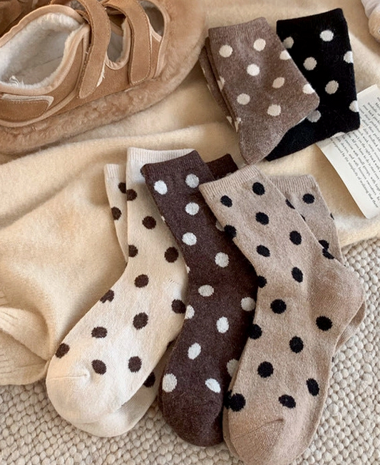 Polka Dot Wool Blend Sock