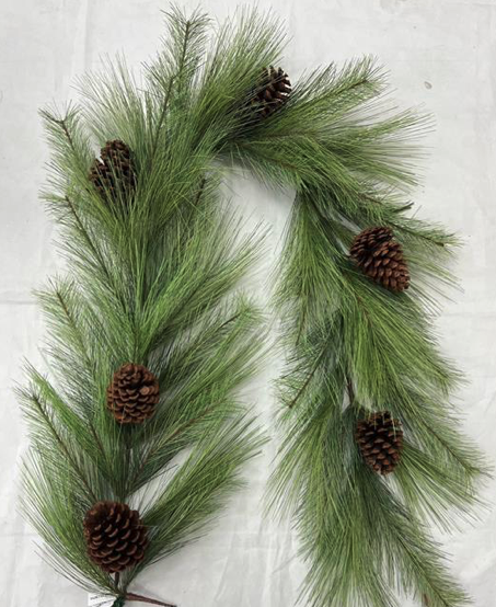 6' Long Needle Pine & Pinecone Garland