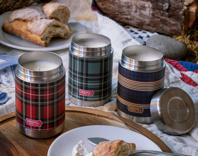 Plaid Vintage Canteen Candle