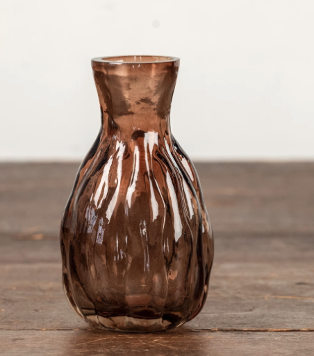 4.5" Amber Glass Bus Vase