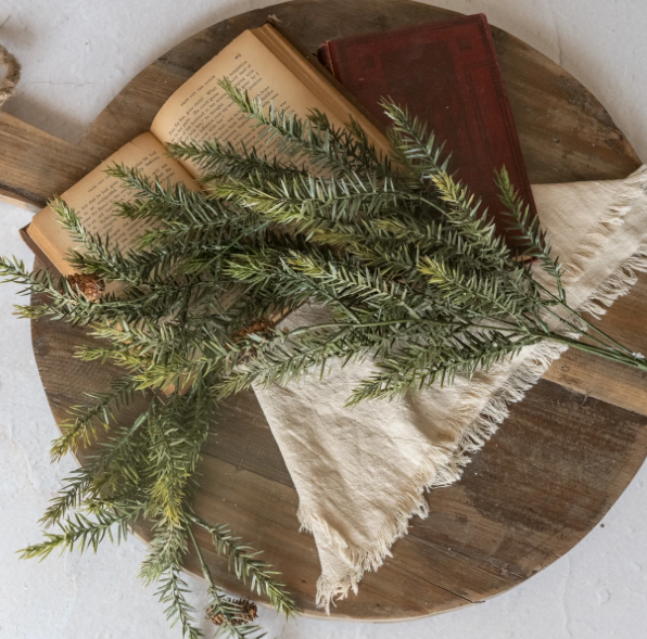 Draping Pine Bush with Pinecones