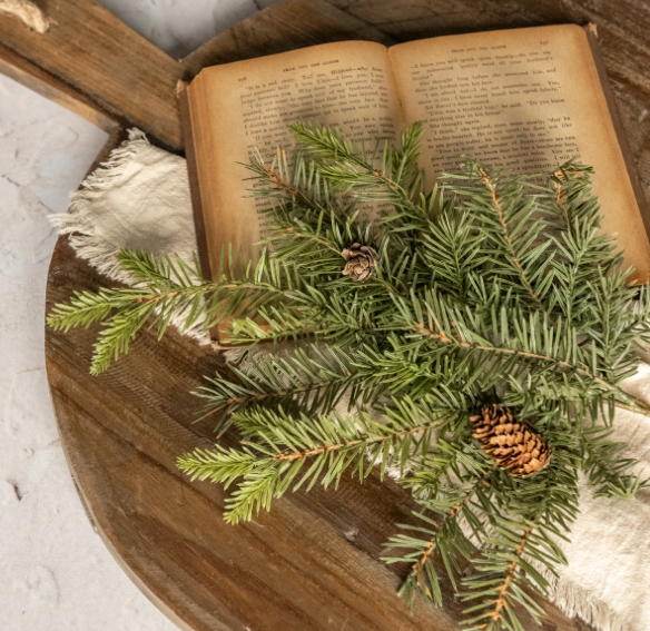 19" Douglas Fir Spray w/Cones