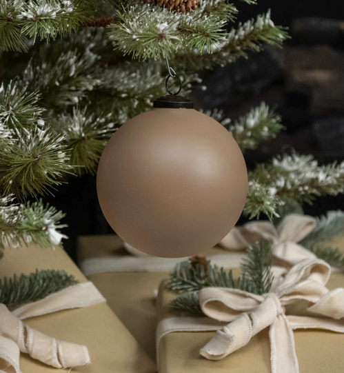 5" Beige Kugel Ornament