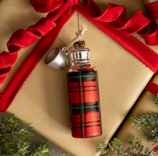 Plaid Thermos Ornament