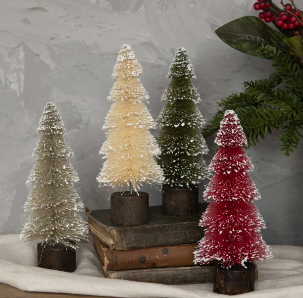 9" Snowy Bottlebrush Tree