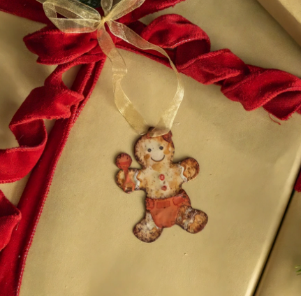 3" Baby Girl Gingerbread Metal Ornament