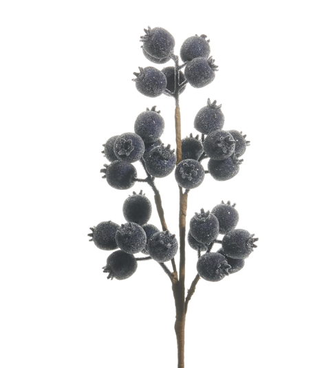 21" Iced Blue Berry Spray