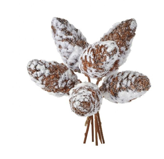 8.5" Snowy Pine Cone Bundle