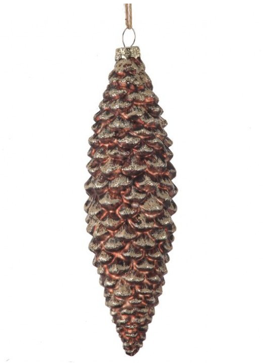 8" Glass Pinecone Ornament