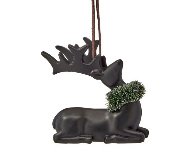 4" Resin Black Deer Ornament