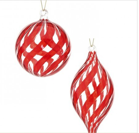 Red Swirl Ornament
