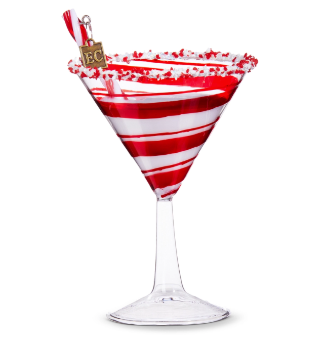 6" Peppermint Cocktail Ornament