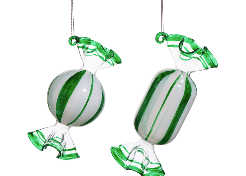 5.5" Green Peppermint Candy Ornament