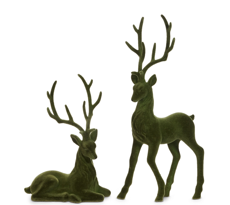 Green Flocked Deer