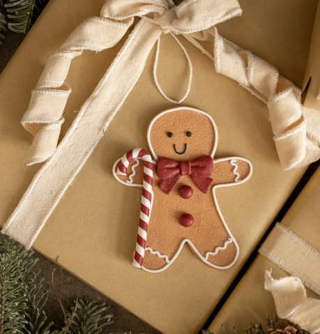 Gingerbread with Candy Cane Ornament
