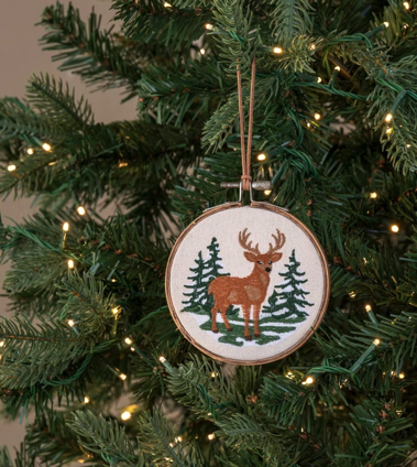 5" Embroidered Deer Ornament