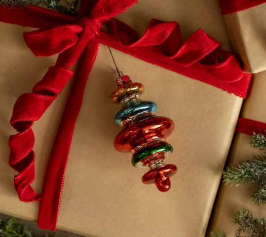 4.25" Multi Colored Finial Ornament