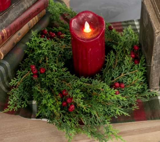 16" Soft Cedar Berry Wreath