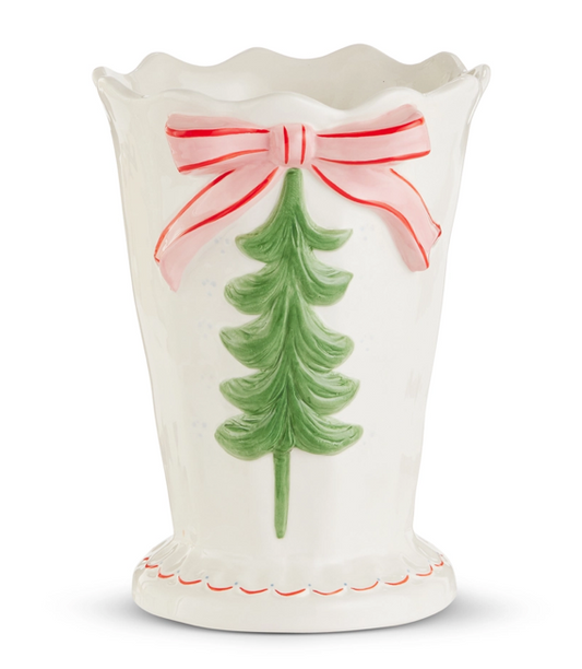 10" Bow & Tree Vase