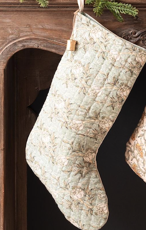 Block Print Stocking with Bell