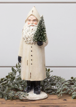 White Glitter Santa Figure