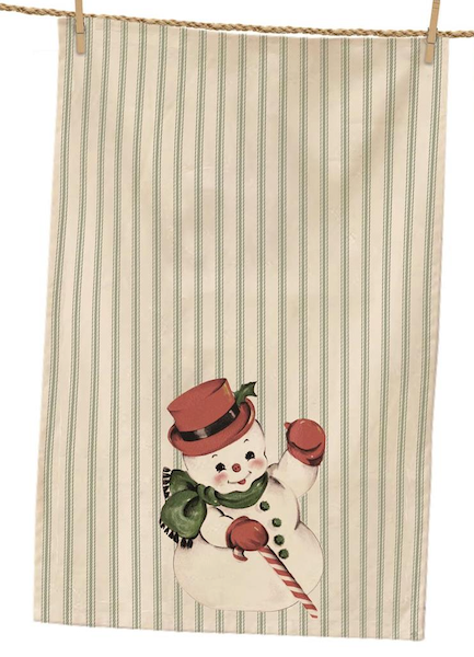 Vintage Snowman Tea Towel