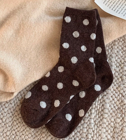 Polka Dot Wool Blend Sock