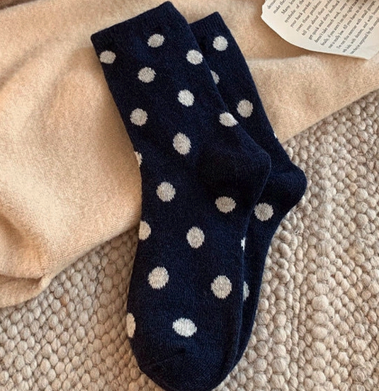 Polka Dot Wool Blend Sock