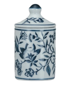 Blue Pattern Stoneware Spice Jar