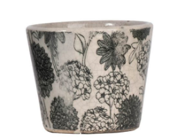 Black & White Floral Planter