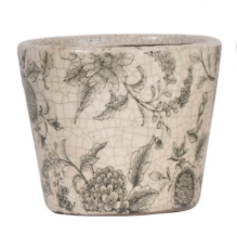 Black & White Floral Planter
