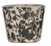 Black & White Floral Planter