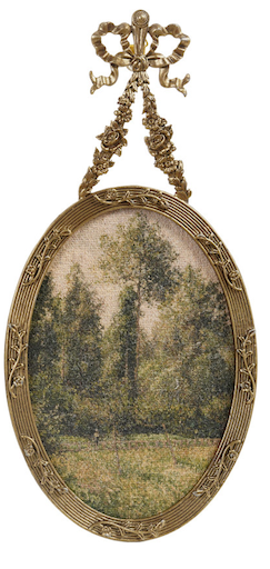 Bow Framed Oval Canvas
