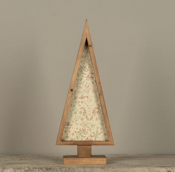 Framed Red & Green Wallpaper Tree