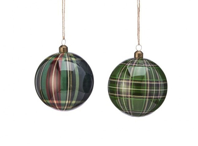 Plaid Styro Ornament
