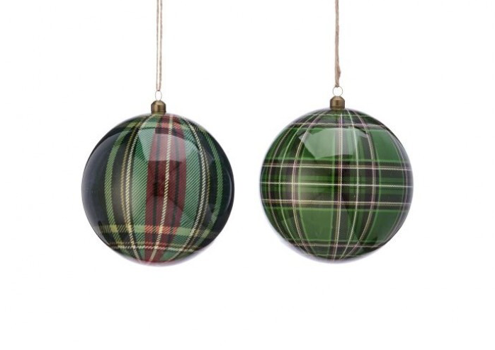 Plaid Styro Ornament