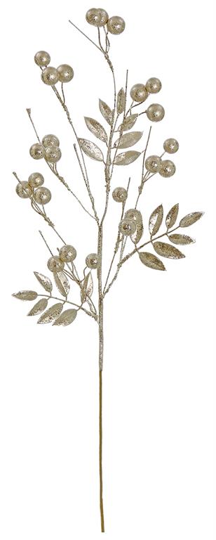 31" Metallic Berry & Leaf Branch