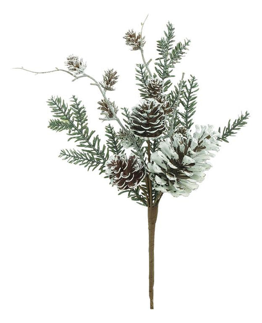 17" Snow Pine & Cone Pick