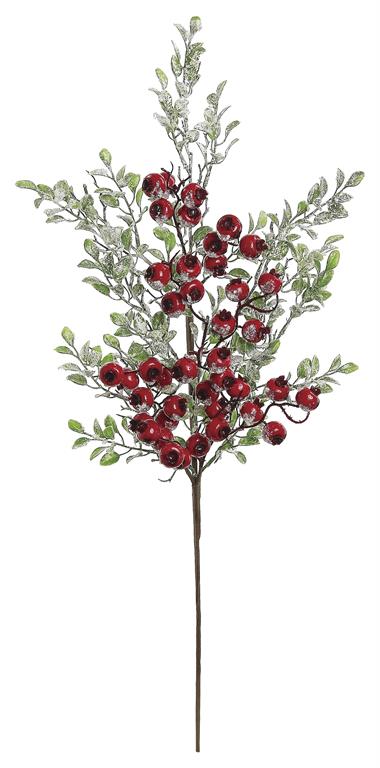 28" Snowy Crabapple & Tea Leaf Spray