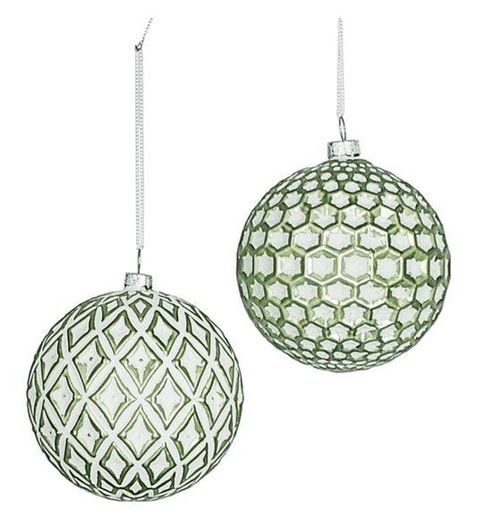 4.5" Lattice Pattern Ball Ornament