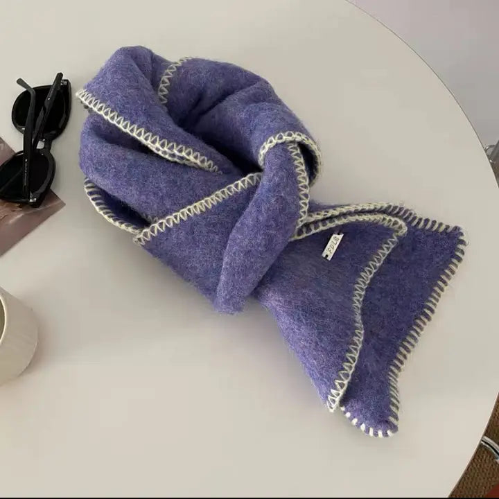 Chic Colorblock Trim Scarf