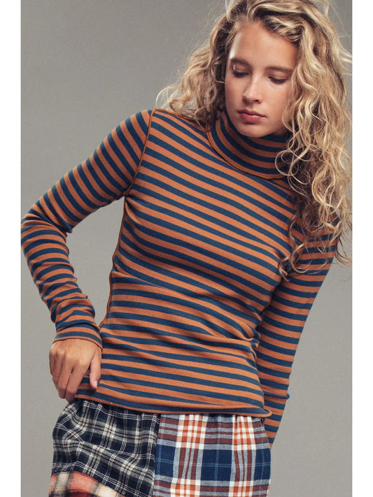 Classic Striped Turtle Neck
