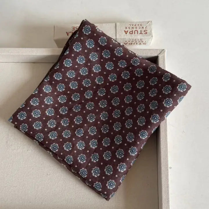 Chocolate/Blue Floral Scarf