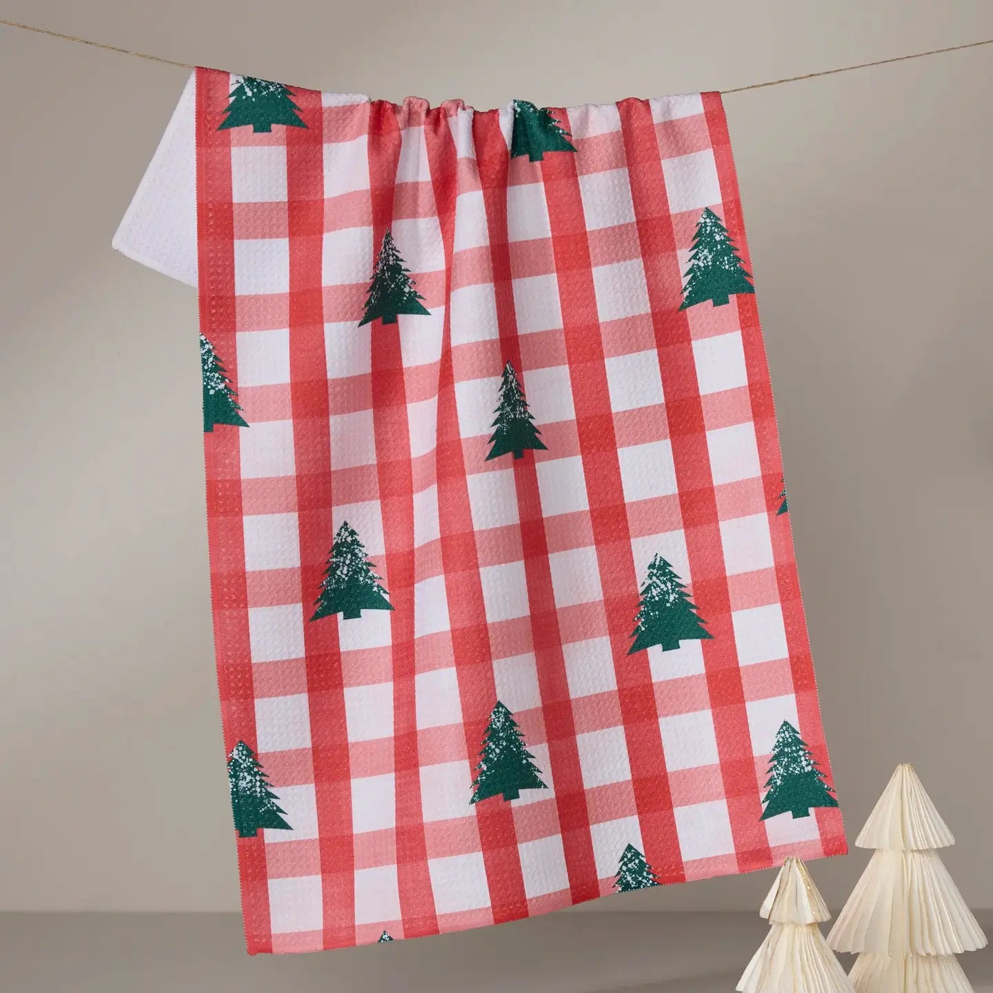 Christmas Pines Geometry Tea Towel