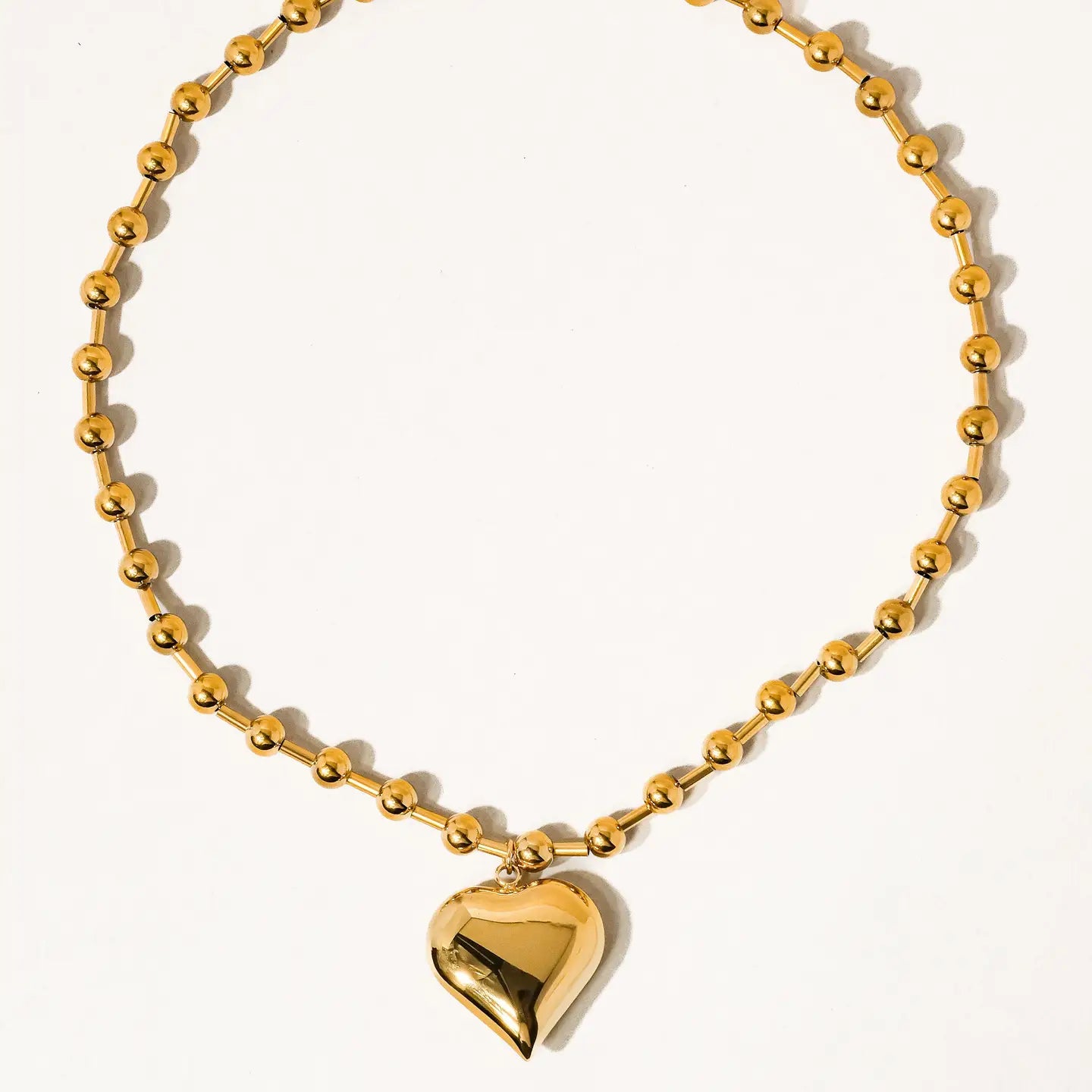 Paris 18K Gold Non-Tarnish Large Heart Chain Necklace