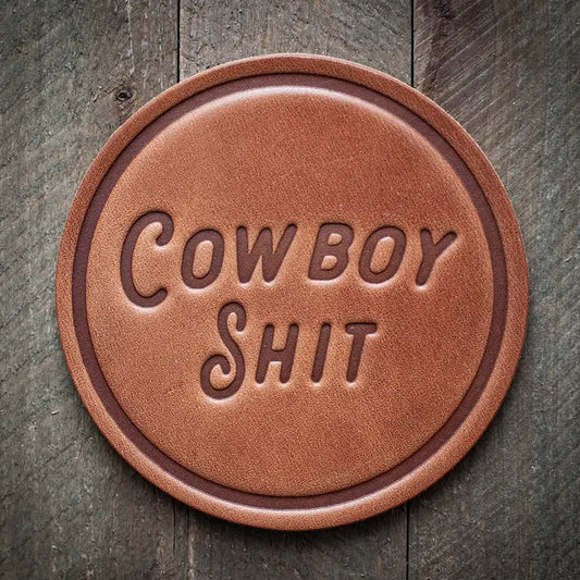 Cowboy Shit Leather Coaster